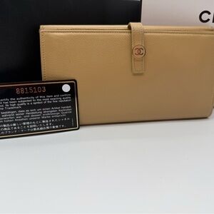 CHANEL Coco Button bi-fold long wallet